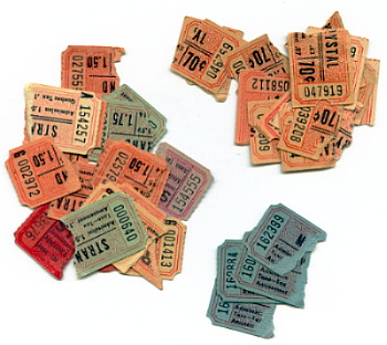 1960s ticket stubs for crystal and strand cinemas.
