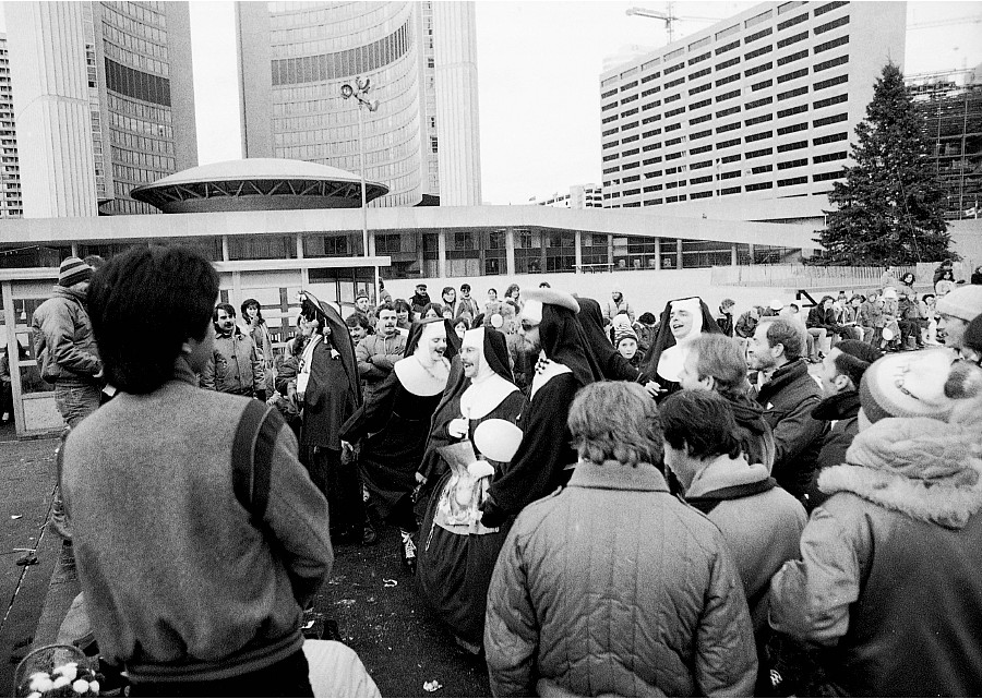 The Sisters of Perpetual Indulgence, gay nuns, skating party at Toronto City Hall