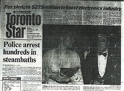 Toronto Star front page, Feb.6, 1981
